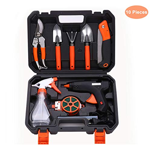 Preisvergleich Produktbild Yuede Gartengeräte Handwerkzeug im Tragekoffer,10-teiliger Garten Werkzeug Set, Gartenwerkzeuge Kombi Set für Gartenfreund,Profigärtner, tolle Geschenkset