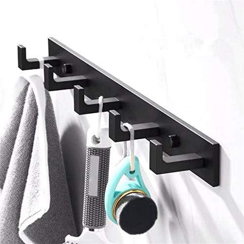 Ganchos Adhesivos para Pared Cuarto de baño Espacio de Aluminio Robe Hook Montado en la Pared Ropa de la Pared Gancho Colgador de Pared Baño Negro Accesorios