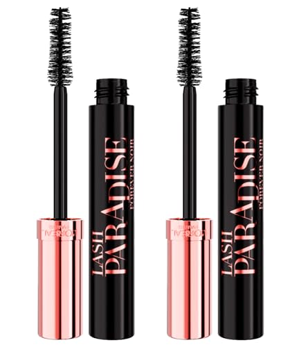 L'Oréal Paris Lash Paradise Forever Noir Mascara, verlängern, voluminös, tiefschwarz, weiche Bürste, homogen, klumpelos, leicht für empfindliche Augen, 24-Stunden-Halt
