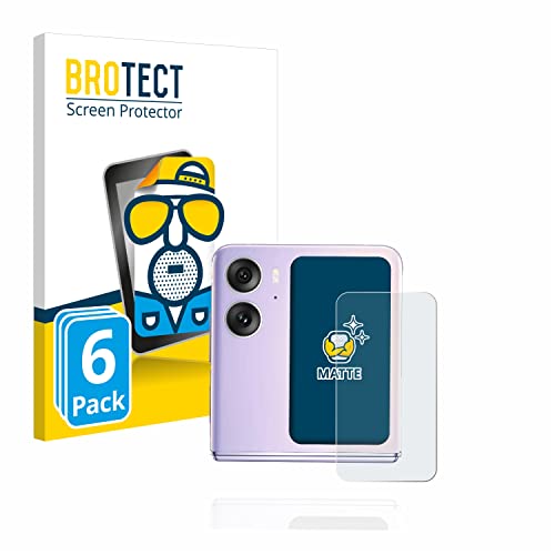 BROTECT Protector Pantalla Anti-Reflejos para Oppo Find N2 Flip (Pantalla trasera) (6 Unidades) Película Mate Anti-Huellas