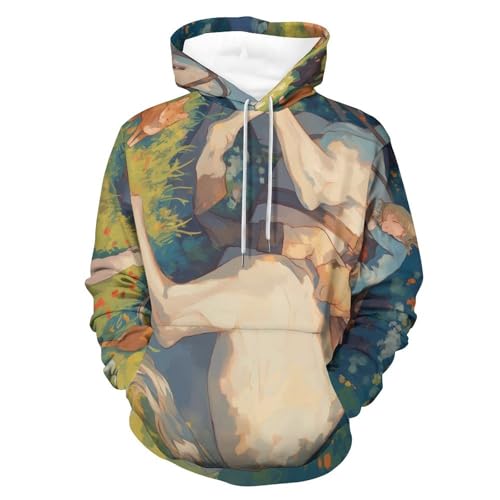 Hoodie manches longues chat et cheval blanc idéal pour le quotidien