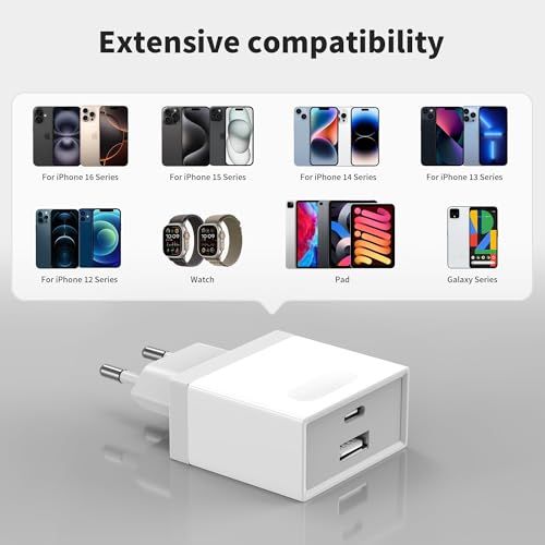 USB C Ladegerät, USBC Adapter Netzteil 20W for iPhone 16 15 14 13 12 11 Pro Max SE XS XR 8 Plus, Galaxy S23/S22/S21… – Ansicht 6