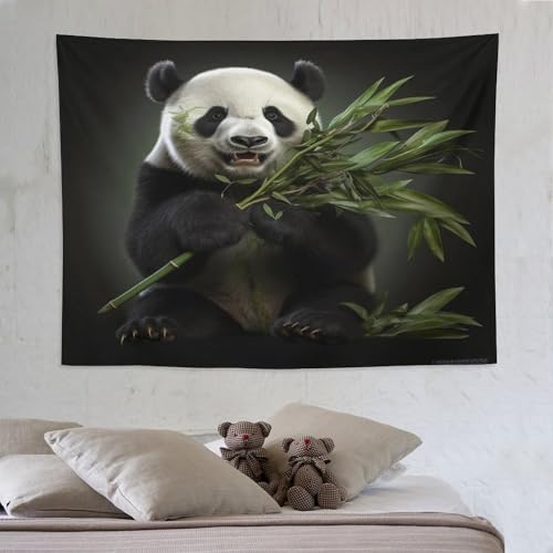 Tapisserie murale panda 150×200cm pour masquer un mur abime proprement