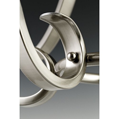 Image of Progress Lighting Torino Collection 3-Light Etched Glass Transitional Inverted Pendant Light Brushed Nickel