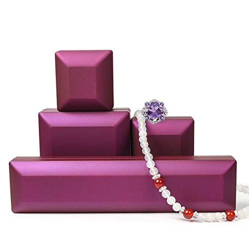 QOHNK Caja de Regalo Plástico Nuevo Led Collar de Gama Alta Colgante Anillo de Regalo Empaquetado al contado Cajas de joyería
