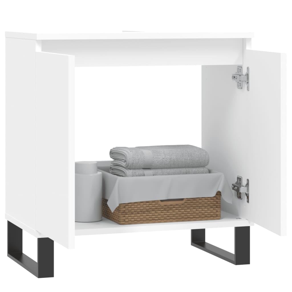 Mobile da Bagno Bianco 58x33x60 cm in Legno Multistrato,Mobili,Armadietti e portaoggetti,Componenti di arredo,Componenti di arredo Bagno(SPU:831588)