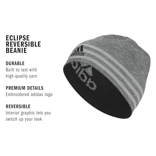 Image of adidas Men's Reversible Skully Beanie - Two-Sided Skull Cap Winter Hat