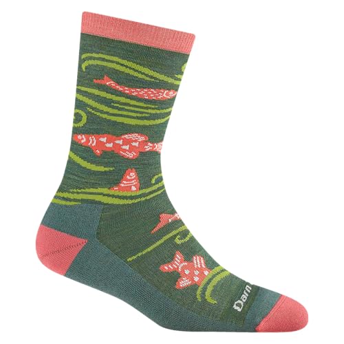 Darn Tough Vermont Homer Crew Lightweight Women's Cushioned Socks, Kelp, Medium – Soft, Durable Merino Wool Socks for Women