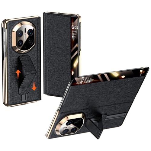 Étui magnétique Huawei Mate X7 en cuir noir avec béquille de support intégrée