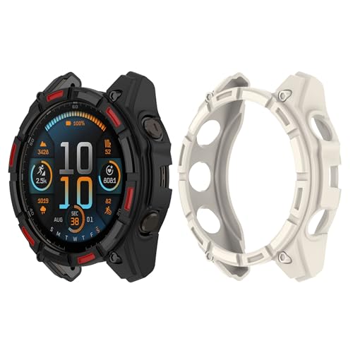 [RuenTech]For Garmin fenix 8(51mm/47mm/43mm)�P�[�X�ATPU�f�ޕی�J�o�[ �y�ʃP�[�X �K�[�~���^���P�[�X�J�o�[ �����ȒP �ϏՌ� �j�����p fenix 8 Sapphire AMOLED�p�J�o�[ (2�F, 47m