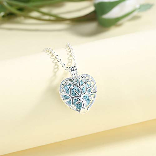 INFUSEU Aromaterapia Olio Essenziale Diffusore Collana Ciondolo Medaglione D'argento 5 PZ Lava Pietre Con 24 "Catena, Regalo per le Donne