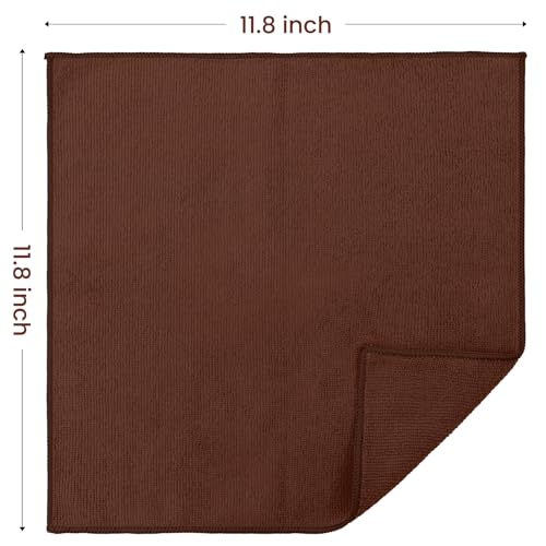 Image of SIFANGKE Microfiber Cleaning Cloth, 12 Pack Brown Cleaning Rags for Housekeeping, Reusable Microfiber Towels for Car, Kitchen, Bathroom and Household Cleaning Supplies, 11.8 inchX11.8 inch