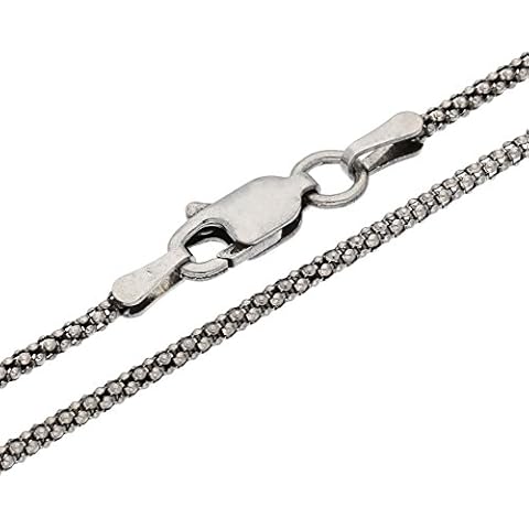 1.6mm Sterling Silver Antiqued Popcorn Chain Necklace or Bracelet 14"(Lengths 7",8",14",16",18",20",22",24",30",32",36") Cover