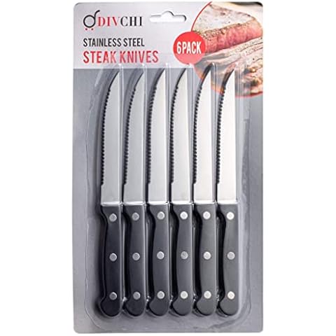 DIVCHI Surgical Stainless Steel Steak Knives Set Cover