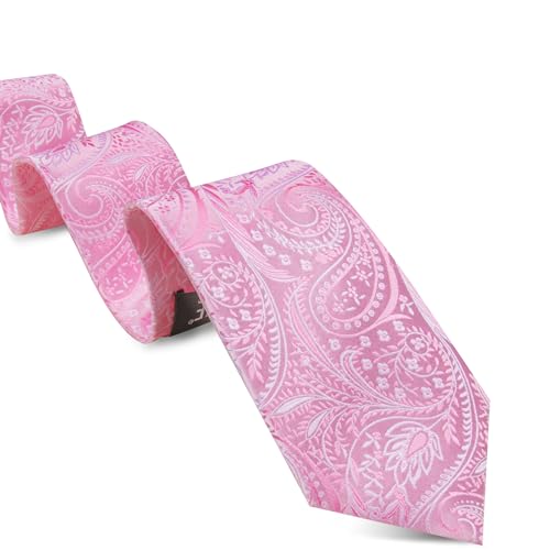 Image of Barry.Wang Flower Ties for Men Handkerchief Cufflinks Set Wedding Necktie Set Party