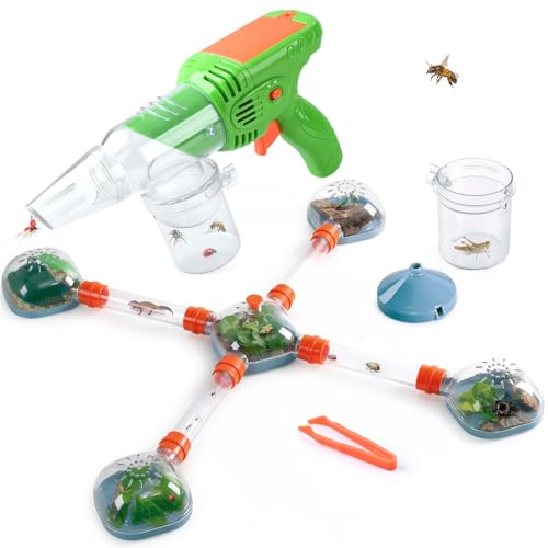 PLAY Kinder Entdeckungsset Outdoor Abenteuerset mit Insektenfänger Insektenhabitat Becherlupe & Pinzette Geschenk für Kinder ab 3 Jahren