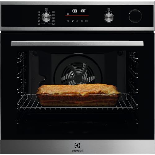 Electrolux Forno a vapore EOC6H77X, Serie 600, 60 cm da Incasso, SenseCook con SteamCrisp, Funzione Aqua Cleaning, Funzione Pizza, Capacità 72 L, Display LED, Riscaldamento Rapido