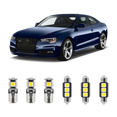 njssjd Kit de luces interiores 14 LED blancos para espejo de vanidad, luz de techo, luz de maletero y puerta para A.udi A5/S5/RS5 Coupé (2008-2016)