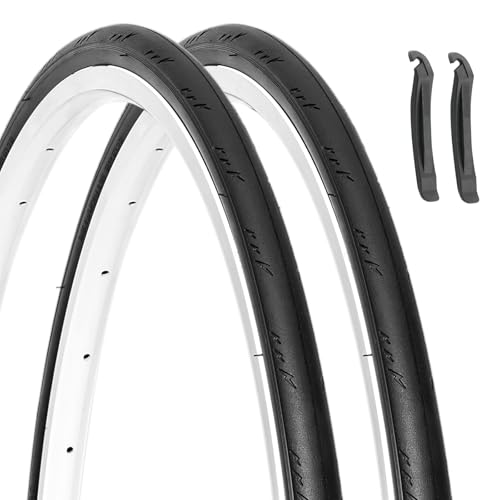 Hycline 2-Pack Road Bike Tires: 700x25C (25-622) Folding Replacement...