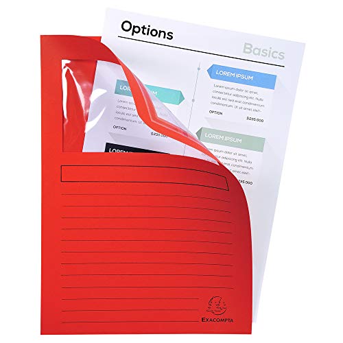 Exacompta 50450E 10er Pack Fenstermappen Super PEFC zertifiziert Karton 160g/m² praktisch und robust für DIN A4 farbig sortiert Dokumentenmappe Einschlagmappe