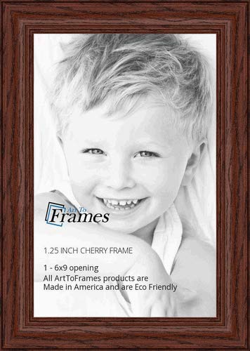 Arttoframes 6X9 Inch Cherry Stain On Solid Red Oak Wood Picture Frame, 2Wom0066-59504-Ychy-6X9 #TOP7