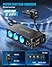 BESTEK Cigarette Lighter Splitter Adapter: 9 in 1 Car Charger 185W 3-Socket PD 30W and QC3.0 18W Charging Ports LED Display Super Fast Charger for 12V/24V