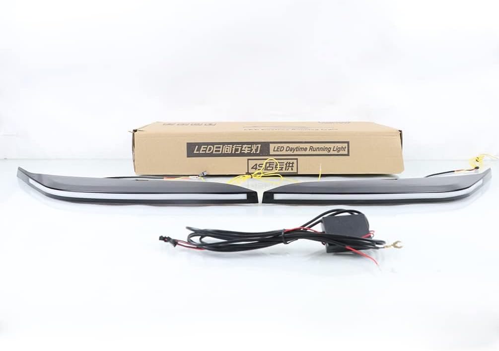 Compatible With Toyota Tundra 2022-2025 White/Amber DRL Sequential Switchback Turn Signal Led Daytime Running Light Front Bumper Fog Lights Driving Lamp