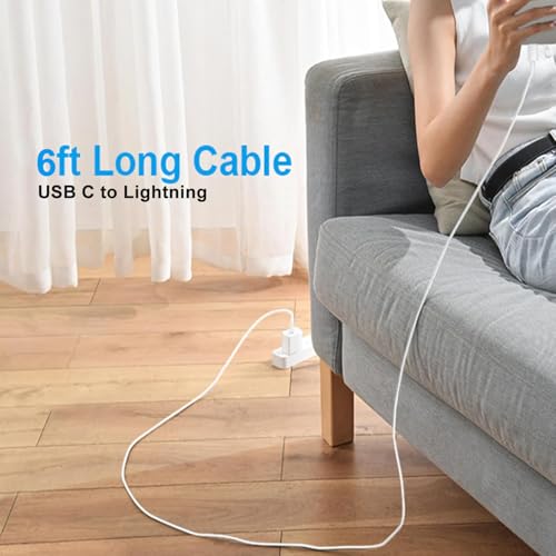 Image of 2Pack iPhone 14 Charger Fast Charging, 6Feet Lightning Charging Cable USB C Charge Adapter USB Type C to Lightning Cable Cord Compatible with iPhone 14 Pro Max /14 Plus /13 /12 Mini /11 /10 /XS Max /XS /XR /SE