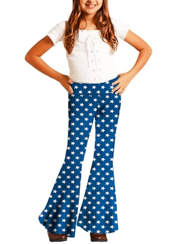 Image of Deerose Girls Halloween Hippie Bell Bottom Pants High Waist Flare Pants 5-14 Years