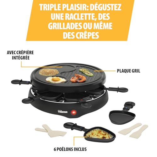 Raclette 6 personnes 800W plaque antiadhésive Tristar – Image 7