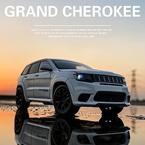 Car Model 1/32 Scale Grand Cherokee Pull Back Diecast Vehicles Toys, Alloy Model Car Collection Mode For Kids,Adult,Boyfriend Gift(White) #TOP3