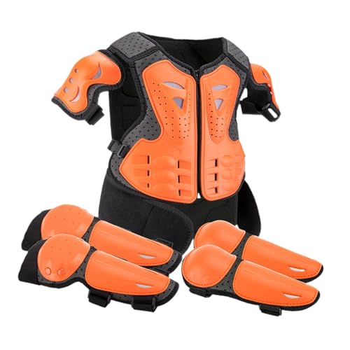 F Fityle Traje Infantil para Motocross con Seguridad Adicional, Naranja