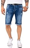 Rock Creek Herren Shorts Jeansshorts Denim Short Kurze Hose Herrenshorts Jeans Sommer Hose Stretch Bermuda Hose RC-2218 Blau W42