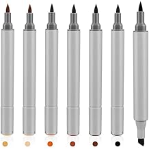 Leinuosen 6 Pack Dual Tip Leather Dye Marker Pens Touch up Pen Shoe Marker Leather Flow Marking Pen for Furniture Scratches Shoe Repair Kit Paint, 6 Colors