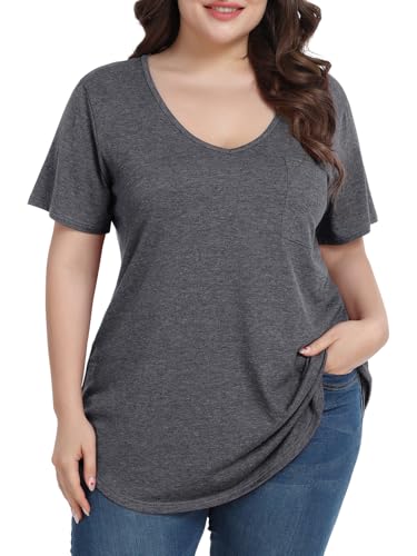 Image of BELAROI Women Plus Size Tops V-Neck Tunics Shirts