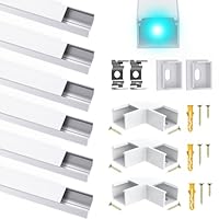 LED Aluminum Kanal Profil für Bis zu 16mm Streifen, U Form Leiste Aluprofil Schiene Strip Diffusor mit Milchiger Weißer Abdeckung, Eckprofil Geeignet für Philips Hue LED Streifen/Stripe/Band Plus