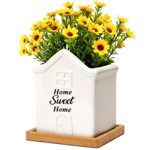 T4U House Warming Gifts New Home, 3.5 Inch Succulent Pots Home Sweet Home, Housewarming...