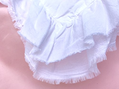 Piu Belle Piubelle Ruffled King Duvet Comforter Quilt Cover 3Pc Set 100% Cotton Shabby Chic French Style Fringed Duvet Cover White Double Ruffle #TOP1