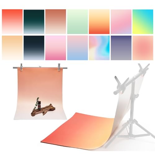 Morandi Lot de 7 feuilles de papier de fond gradué à 14 motifs sans support, double face, imperméable, réutilisable, 34 x 68 cm, fond de table pour maquillage cosmétique