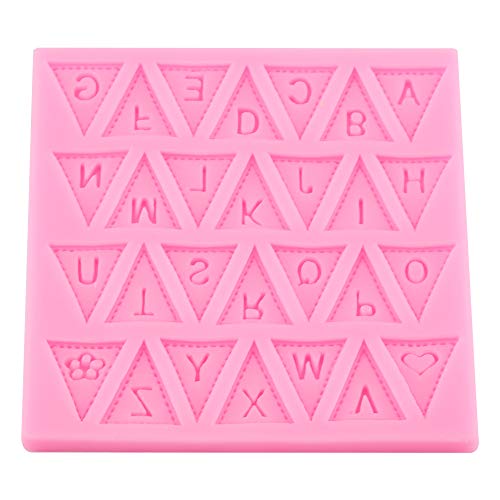HAOHIZE Letter for Chocolate, Triangles Edible Letters for Cake Decorating Letter Silicone Baking Baking Tool for DIY Crafts, Cake Decorating, Party, Birthday