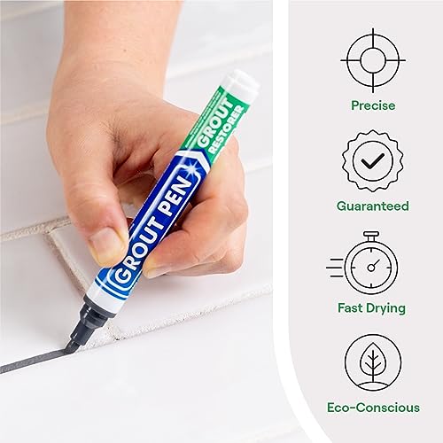 Rainbow Chalk Markers Limited GP81116 Grout Pen Dark Grey Tile Grout Paint Marker: Waterproof Tile Grout Paint Pen Colorant thumb #1
