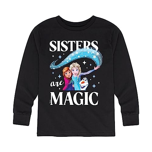 Disney Frozen - Sisters are Magic - Toddler and Youth Long Sleeve Graphic T-Shirt - Size 3T Black