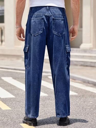Image of TAGAS Men Loose Fit Men's Flip Pocket Cargo Pant|Man Stylish Cotton Loose Fit Denim Jeans || Multi-Pocket Styling || Perfect for Casual Fashion || Comfortable Classic Men's Outerwear (MDJ-33)