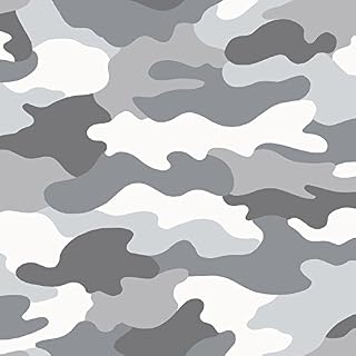 World of Wallpaper Camouflage Army Wallpaper Ideal for Kids or Teenagers Bedrooms (Grey)