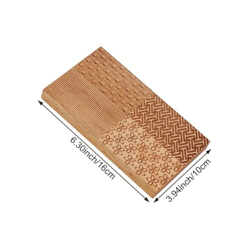Molde de madera con relieve de hojas onduladas para repostería casera 5
