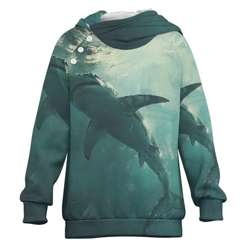Hammerhead Shark (2) Children's Raglan Sleeve Hoodie, Suitable for Home And Outdoor Use8-9Y