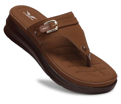 Image of Carrito, Women Wedge Heels Thong Sandals| Comfortable Flats Sandals | Comfort Orthopaedic Sandals for Women| Doctor Slippers /Flip-Flops | Arch Support & Heel Cushion | Lightweight Anti-Skid Sole | Ultra-Cushioned Shock Absorbing Footbed | Available in Open Toe & Toe Separator Style