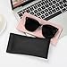Sightor Sunglass Case, 2 Pcs Travel Soft Eyeglass Cases for Women Portable Squeeze Top Leather Glasses Pouch (Black, Rose)