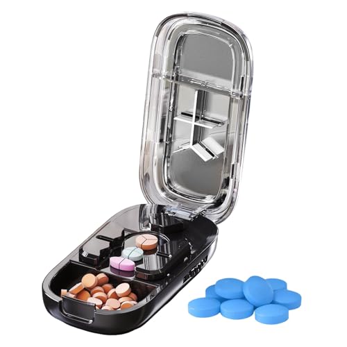 小型ピルカッター - 調節可能な医薬品カッター,嚥下補助 高齢者向け 旅行・家庭用 医薬品アクセサリー