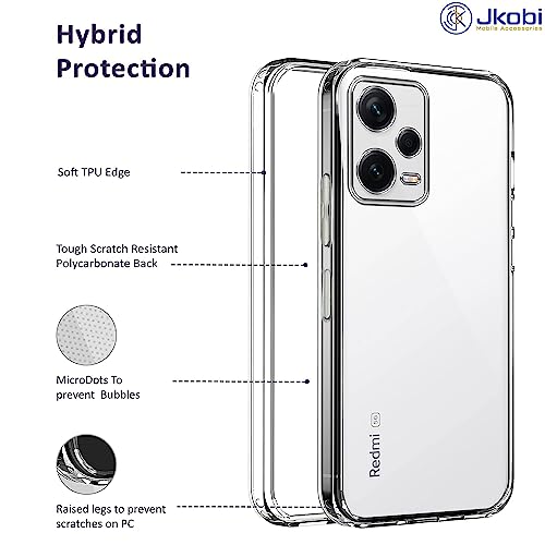 Image of Jkobi Back Cover for Xiaomi Redmi Note 12 Pro Plus 5G (Silicone Clear Case with Protection | Soft and Flexible | Transparent)